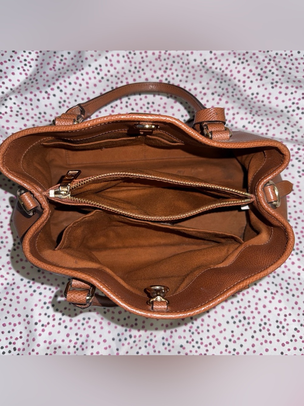 Coach Pebbled Leather Satchel in Saddle Brown - Picture 3 of 6